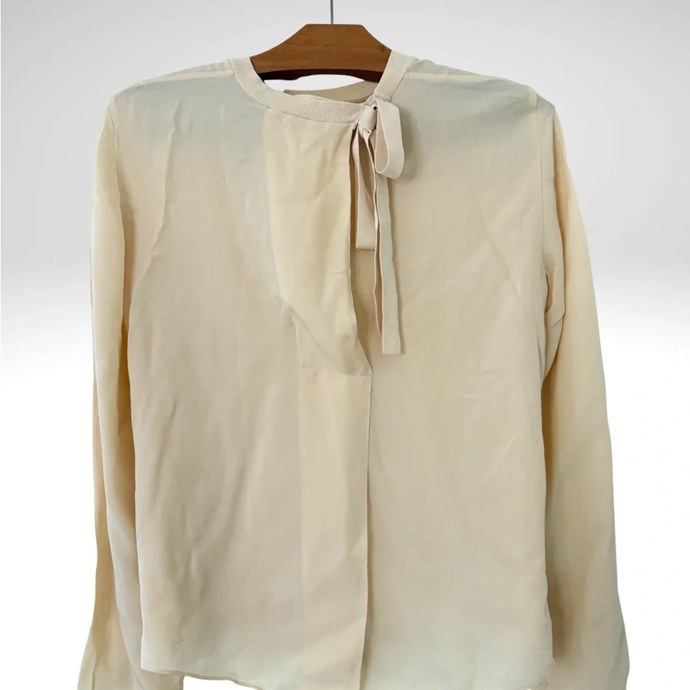 Vince Light Tan Long Sleeve Blouse - Picture 2 of 3